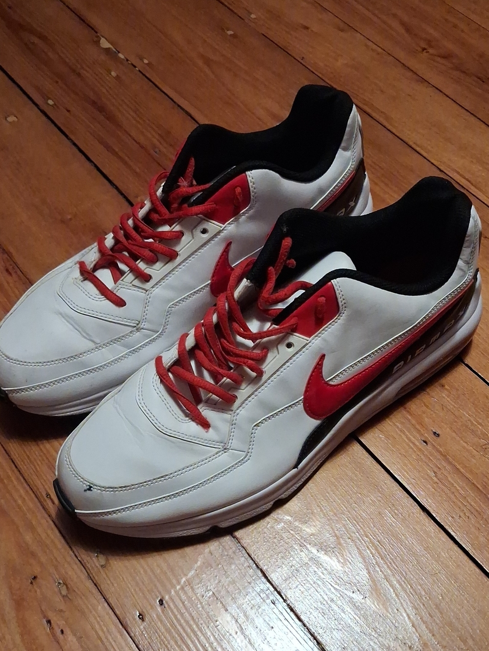 Nike Air Max LTD 3 Men's White and Red Low-Top Sneakers Size 14